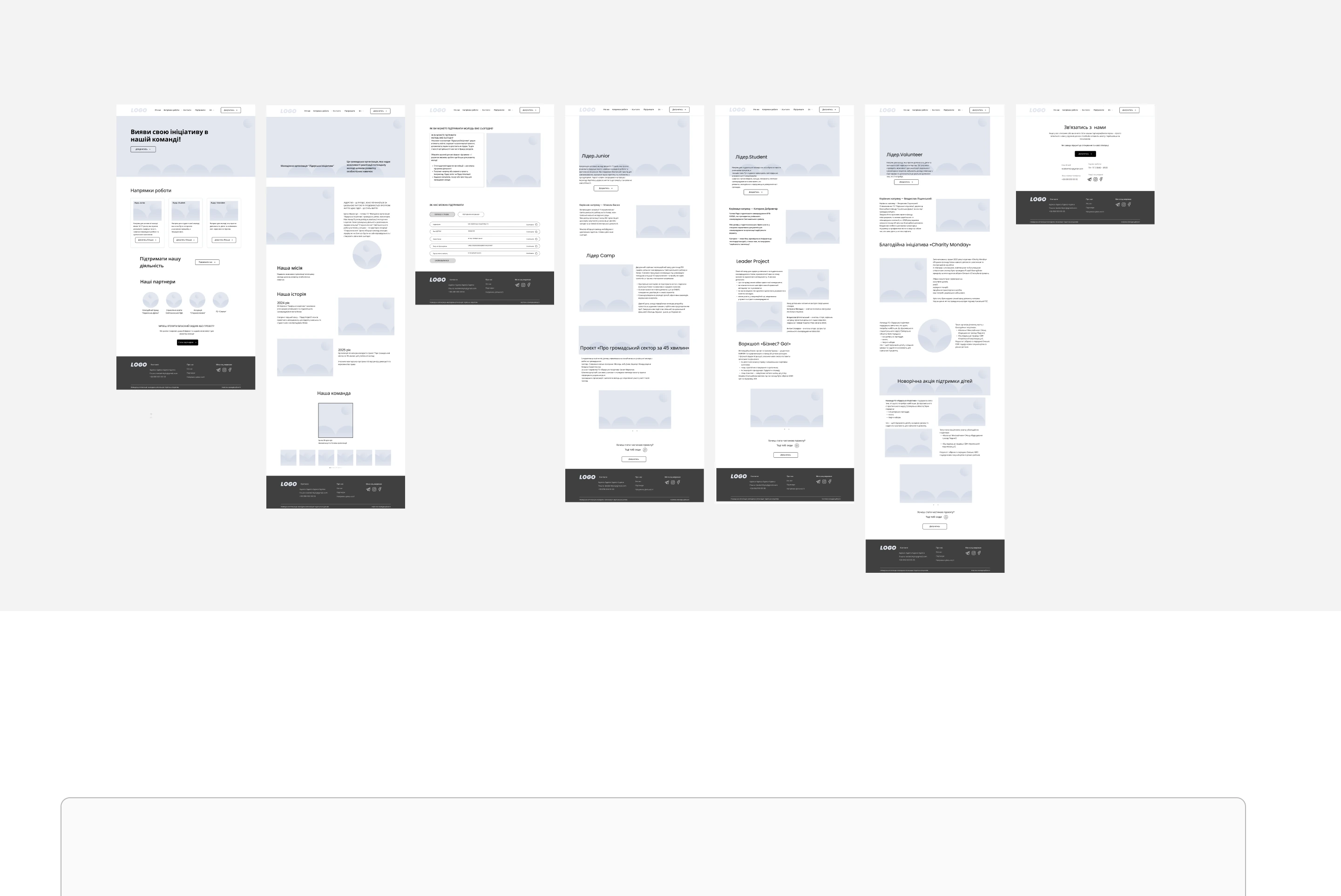Leadership Initiative — website design, screen 3