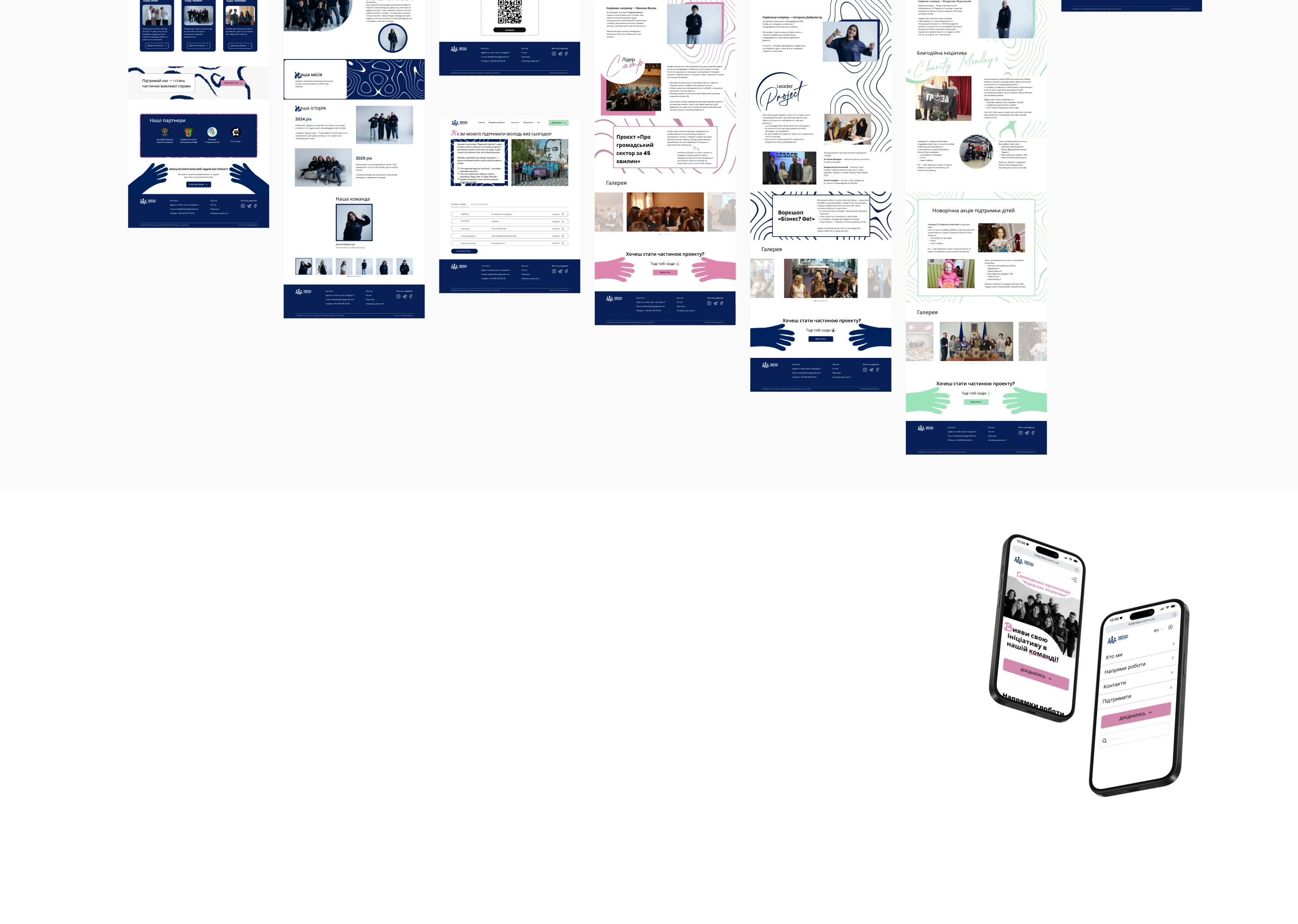Leadership Initiative — website design, screen 5